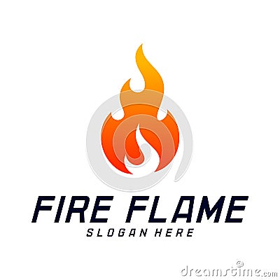 Fire Flame Logo Design Vector Template. Icon Symbol Vector Illustration