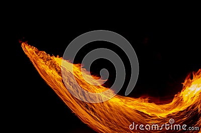 Fire flame movment isolated on black isolated background - Beautiful yellow, orange and red and red blaze fire flame texture Stock Photo