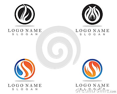 Fire flame nature logo and symbols icons template. Cartoon Illustration