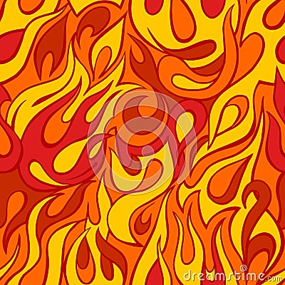 Fire flame seamless pattern Vector Illustration