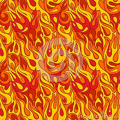 Fire flame seamless pattern Vector Illustration