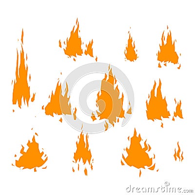 Fire flame vectorisolated Vector Illustration