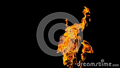 Fire flames on black background. fire on black background isolated. fire patterns Stock Photo