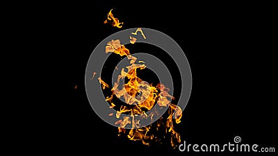 Fire flames on black background. fire on black background isolated. fire patterns Stock Photo