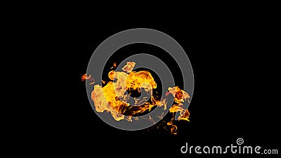 Fire flames on black background. fire on black background isolated. fire patterns Stock Photo