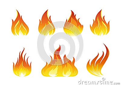 Fire flames icons Vector Illustration