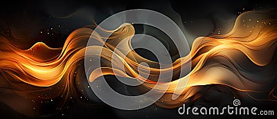 Fire flames over black background. Banner. Copy space. Stock Photo