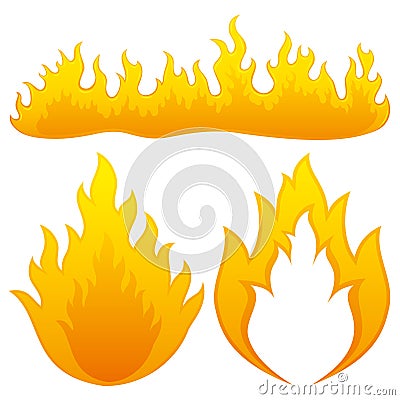 Fire flames. Vector Illustration