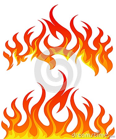 Fire flames vector set Vector Illustration