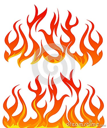 Fire flames vector set Vector Illustration