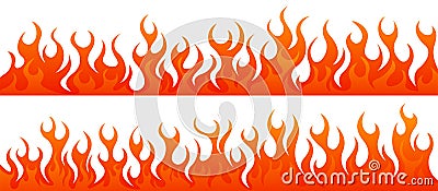Fire flames vector set Vector Illustration
