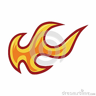 Fire Flaming Lit Custom Design Sign Symbol Isolated on White Background Vector Icon Illustration Vector Illustration