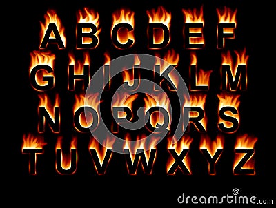 Fire Font Stock Photo