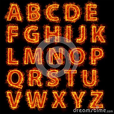 Fire font collection Stock Photo