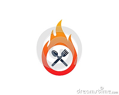 Fire Food Icon Logo Design Element Vector Illustration