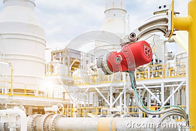 Fire and gas detection and monitoring system in hazardous area i Stock Photo