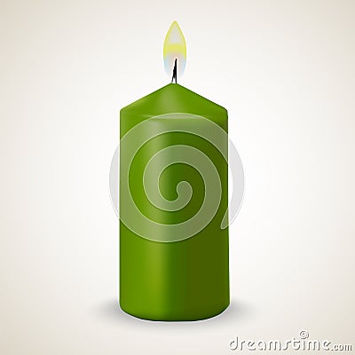 Fire green vector candle isolated Vector Illustration