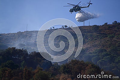 Fire helicopter Stock Photo
