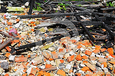 Fire home scrap detail wood conflagration Stock Photo