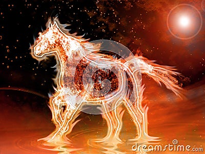 Fire horse Stock Photo