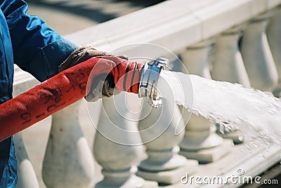 Fire hose Stock Photo