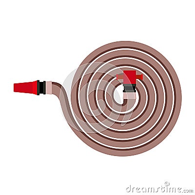 Fire hose icon, flat style Vector Illustration