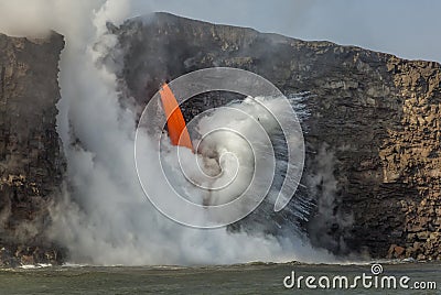 Fire Hose Lava Flow Stock Photo