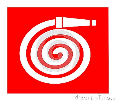 Fire hose reel symbol, international sign Stock Photo