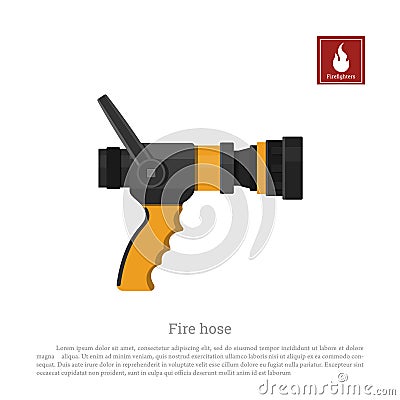 Fire hose on a white background. Firefighter equipment in realistic style Vector Illustration