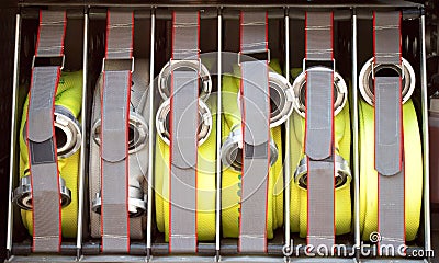 Fire hoses Stock Photo