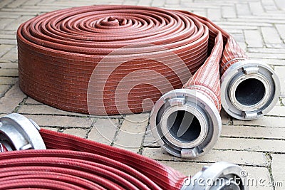 Fire hoses Stock Photo