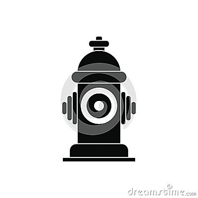 Fire hydrant black simple icon Vector Illustration