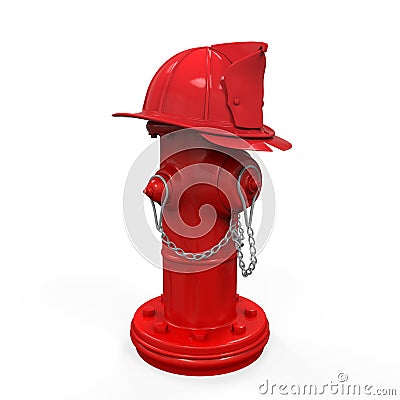 Fire Hydrant with Fireman Hat Stock Photo