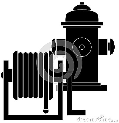 Fire hydrant and hose reel Vector Illustration