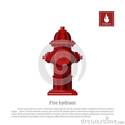 Fire hydrant on white background. Firefighter equipment in realistic style Vector Illustration