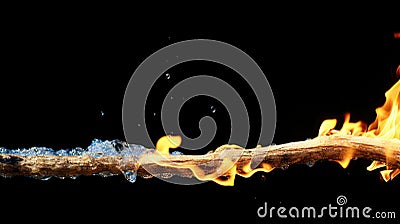 Fire and Ice Conceptual Contrast Stock Photo