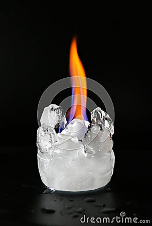 Fire and Ice cold hot Stock Photo