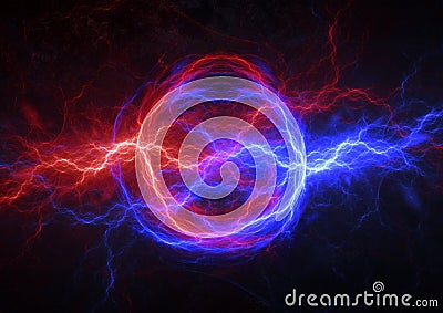 Fire and ice electrical lightning Stock Photo