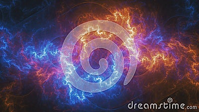 Fire and ice lightning, electrical background Stock Photo