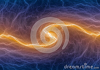 Fire and ice lightning, abstract electrical background Stock Photo