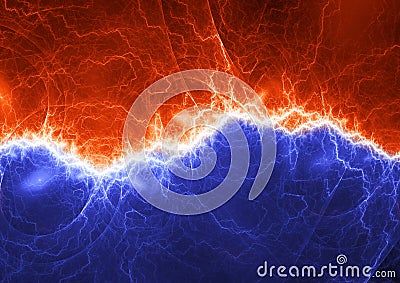 Fire and ice lightning Stock Photo