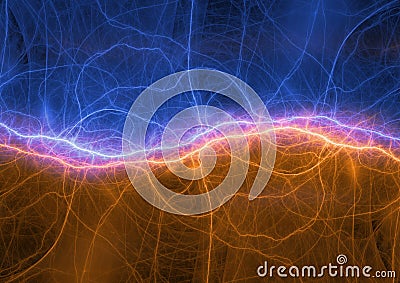 Fire and ice lightning or sound waves Stock Photo