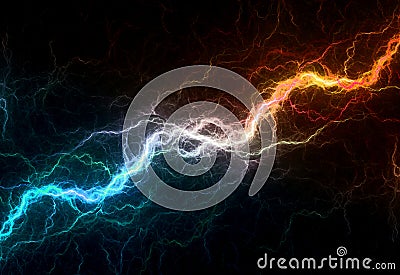 Fire and ice plasma, cool electrical Stock Photo