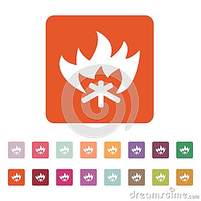 The fire icon. Bonfire symbol. Flat Vector Illustration