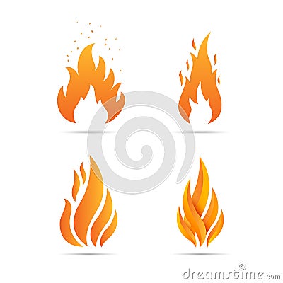 Fire Icon set Vector Illustration