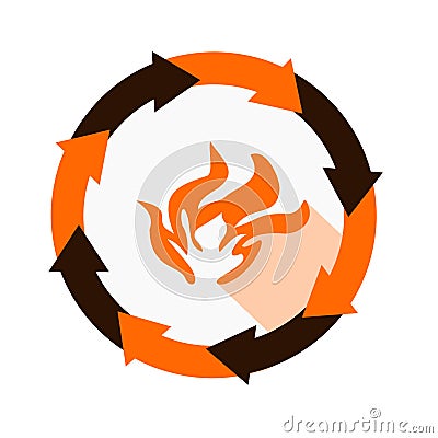 Fire icon,sing, Stock Photo