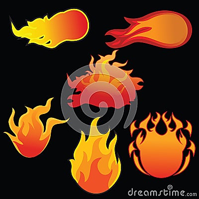 Fire icon set in many kind Vector Illustration