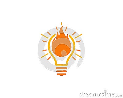 Fire Idea Icon Logo Design Element Vector Illustration