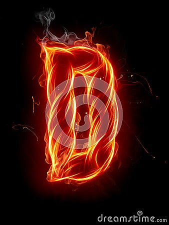 Fire Letter D Royalty Free Stock Photos - Image: 7197608