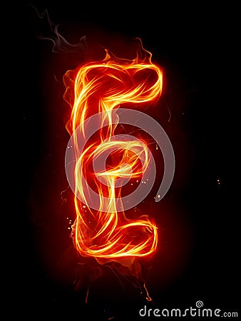 Fire Letter E Royalty Free Stock Image - Image: 7197616